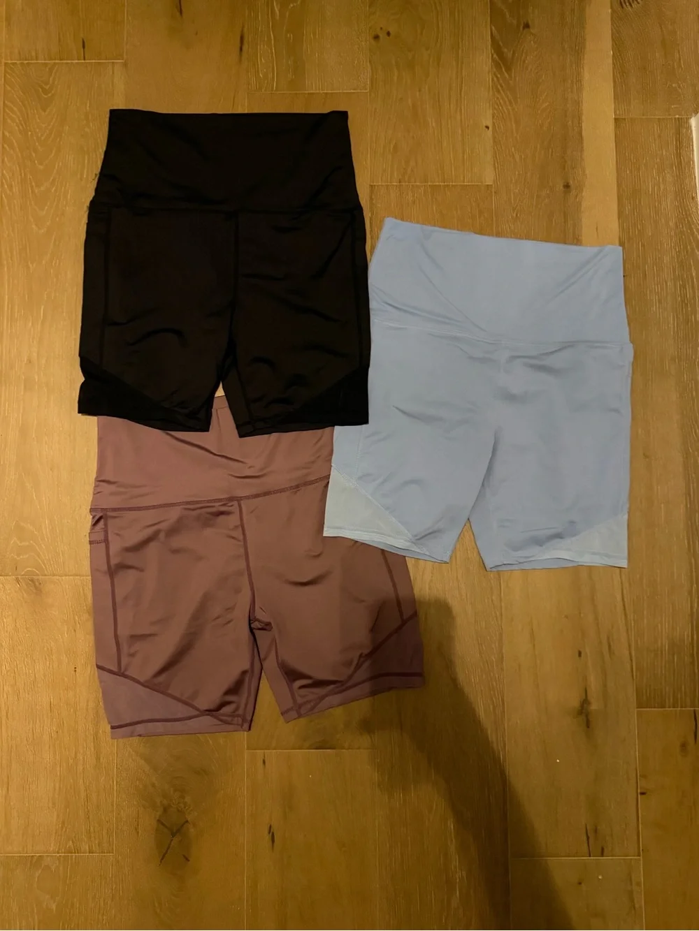 High-Waist Women’s Bike Shorts — Black, Dusty Rose, Light Blue